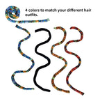 4 Pieces Spiral Lock Hair Tie for Dreadlocks - Iron Wire Embedded, Bendable Ponytail Holders - Long Dreadlock Accessory for Women & Men with Thick Curly Hair