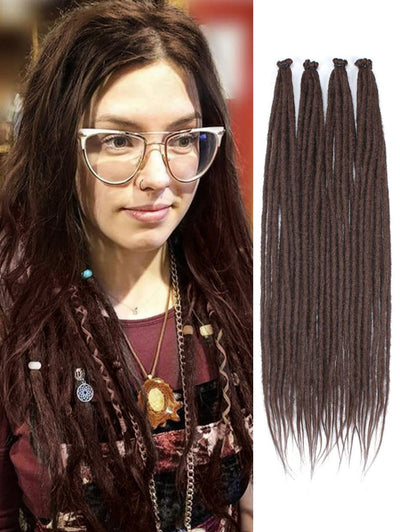 24" SE Thin 0.6cm Synthetic Dreadlock Extensions Handmade Fake Dreads