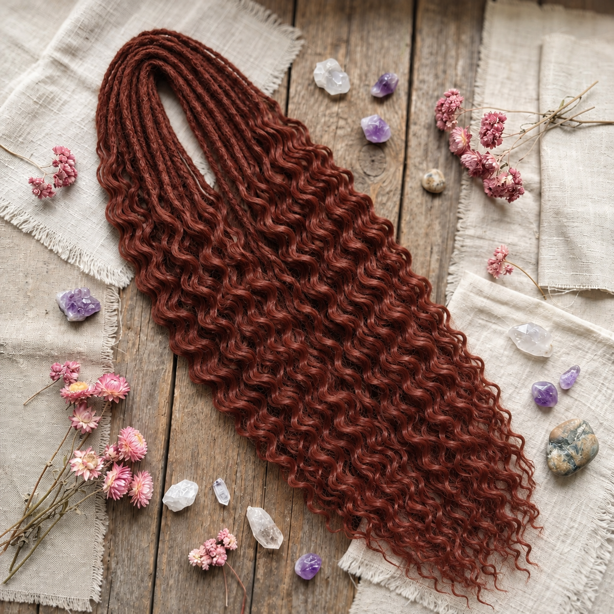 24' Curly Dreadlocks Synthetic Boho Braids Dreadlock Extensions（DE Dreads）
