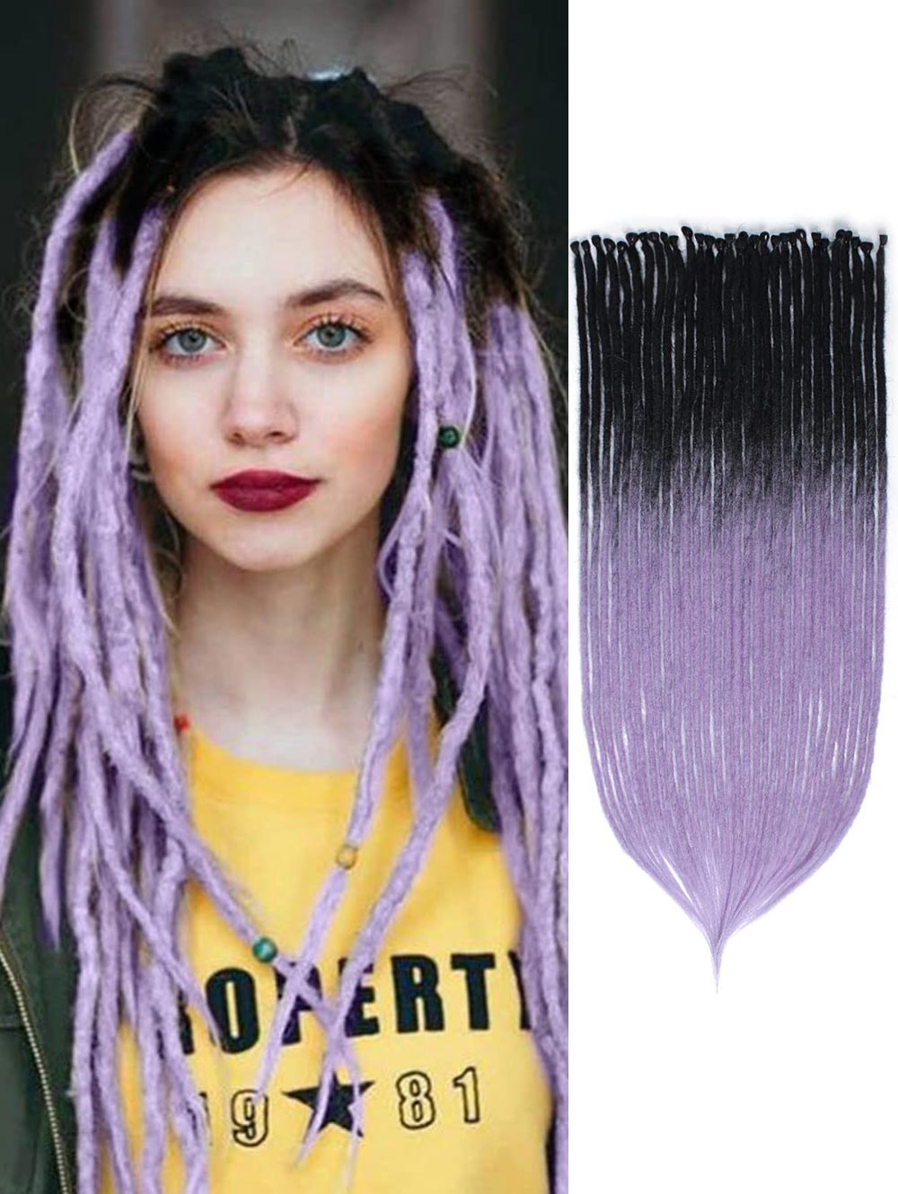 24" 36" SE Thin 0.6cm Synthetic Dreadlock Extensions Handmade Fake Dreads