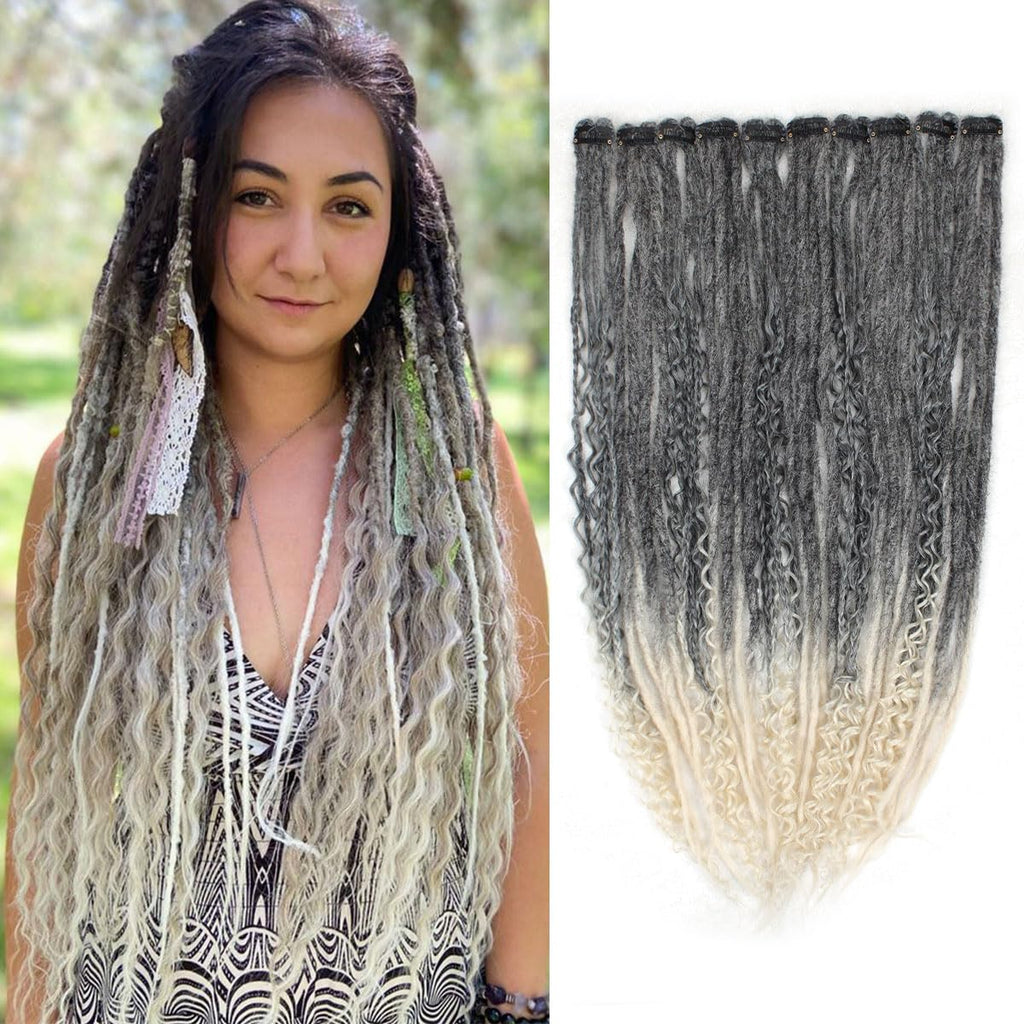 Clip in Dreadlock Hair Extensions, Handmade Clip In Dreads