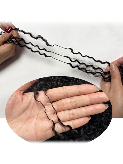 Kinky Curly Crochet Human Hair Extensions Pre-Separated Crochet Hair Multi-Textured Kinky Curly Reusable Micro Twists 18‘’ 60g (Usually 240g Full Head) Natural Black