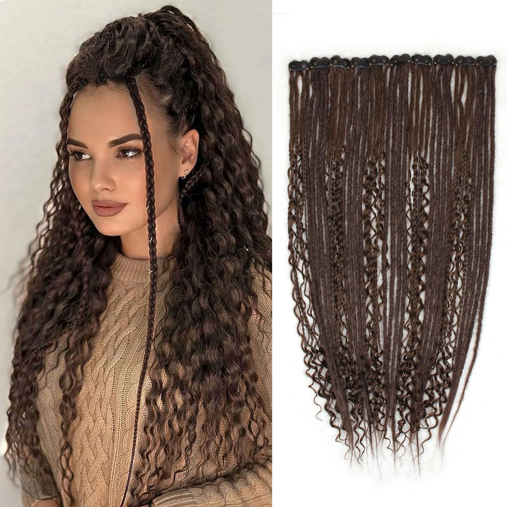 Clip in Dreadlock Hair Extensions, Handmade Clip In Dreads