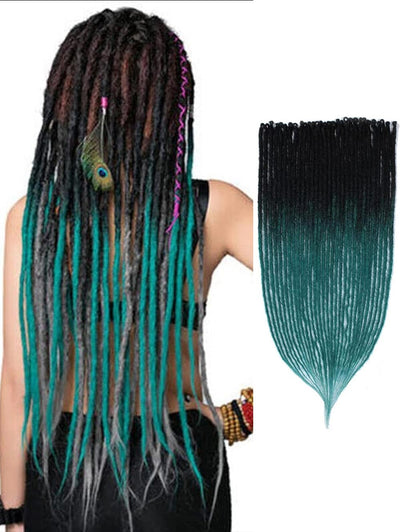 24" SE Thin 0.6cm Synthetic Dreadlock Extensions Handmade Fake Dreads
