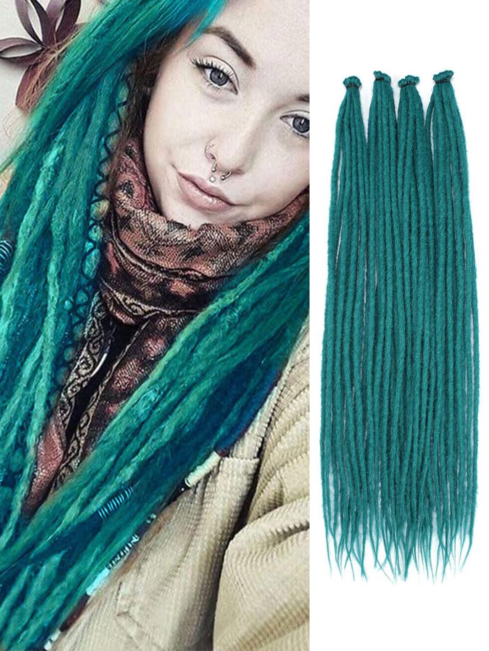 24" 36" SE Thin 0.6cm Synthetic Dreadlock Extensions Handmade Fake Dreads