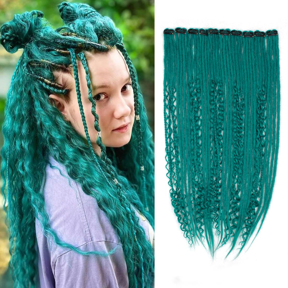 Clip in Dreadlock Hair Extensions, Handmade Clip In Dreads