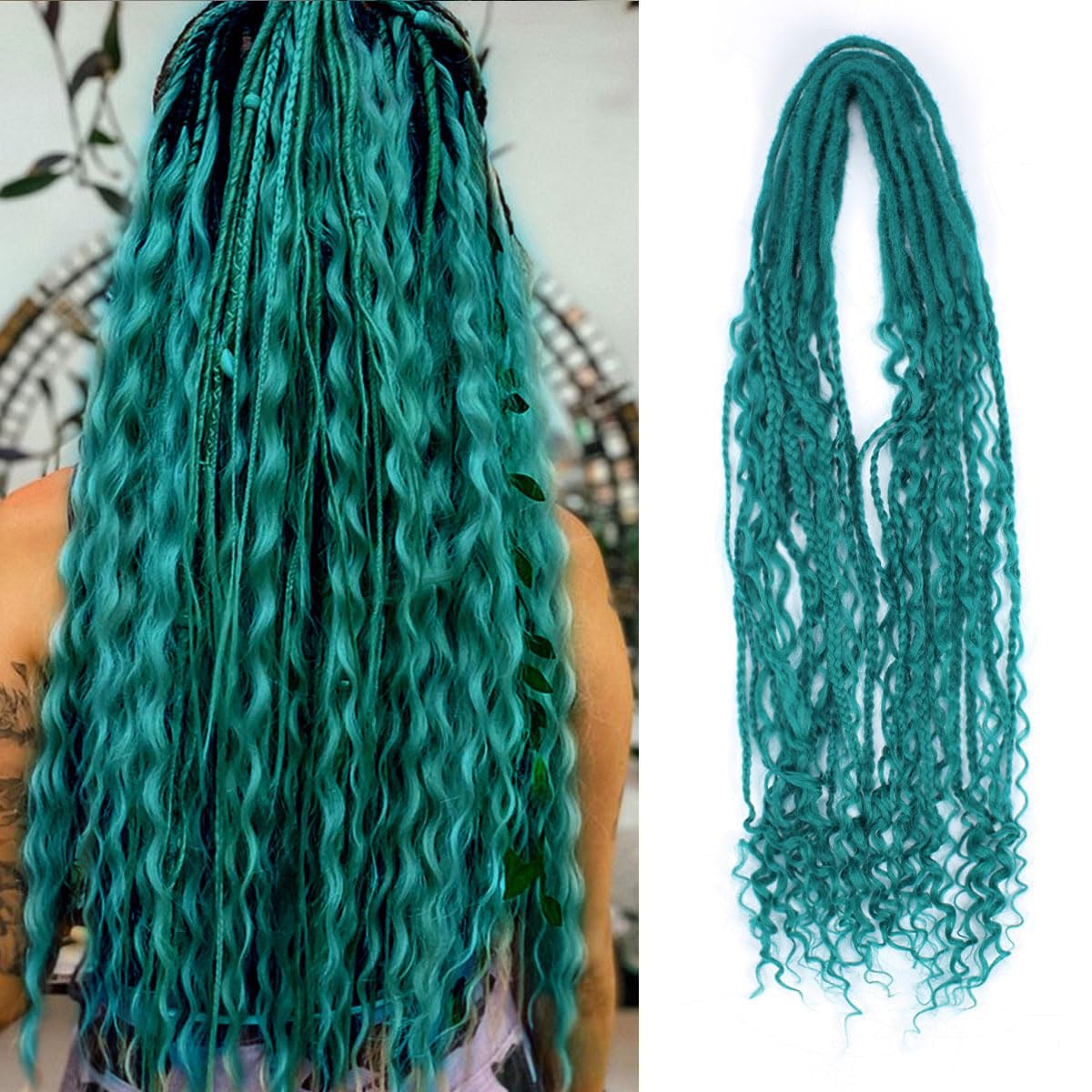 24' Curly Dreadlocks Synthetic Boho Braids Dreadlock Extensions