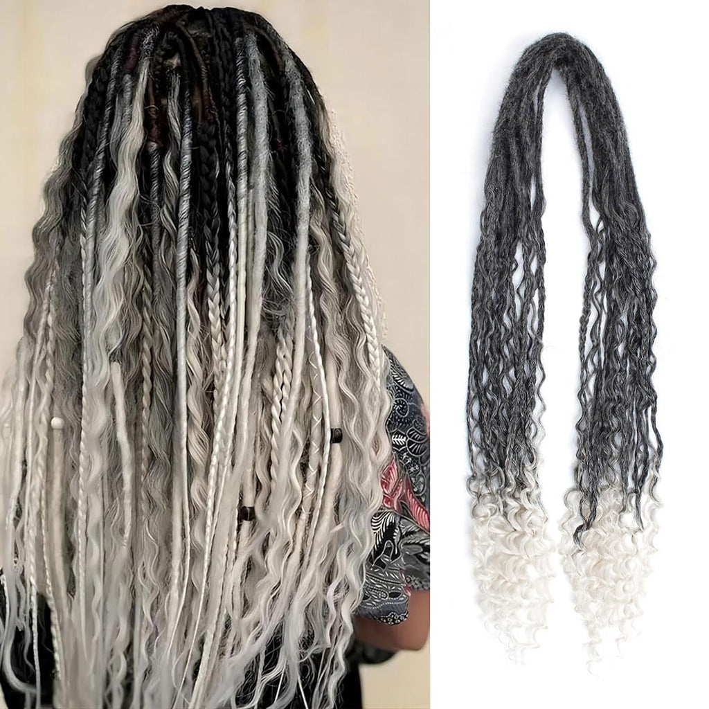 24' Curly Dreadlocks Synthetic Boho Braids Dreadlock Extensions