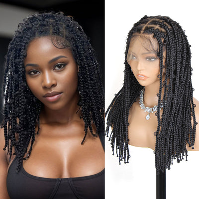 18 inch Butterfly Locs Braided Wigs, 360° Single-layer HD Full Lace Locs Wigs for Black Women, Square Knotless Butterfly Locs Wig with Baby Hair