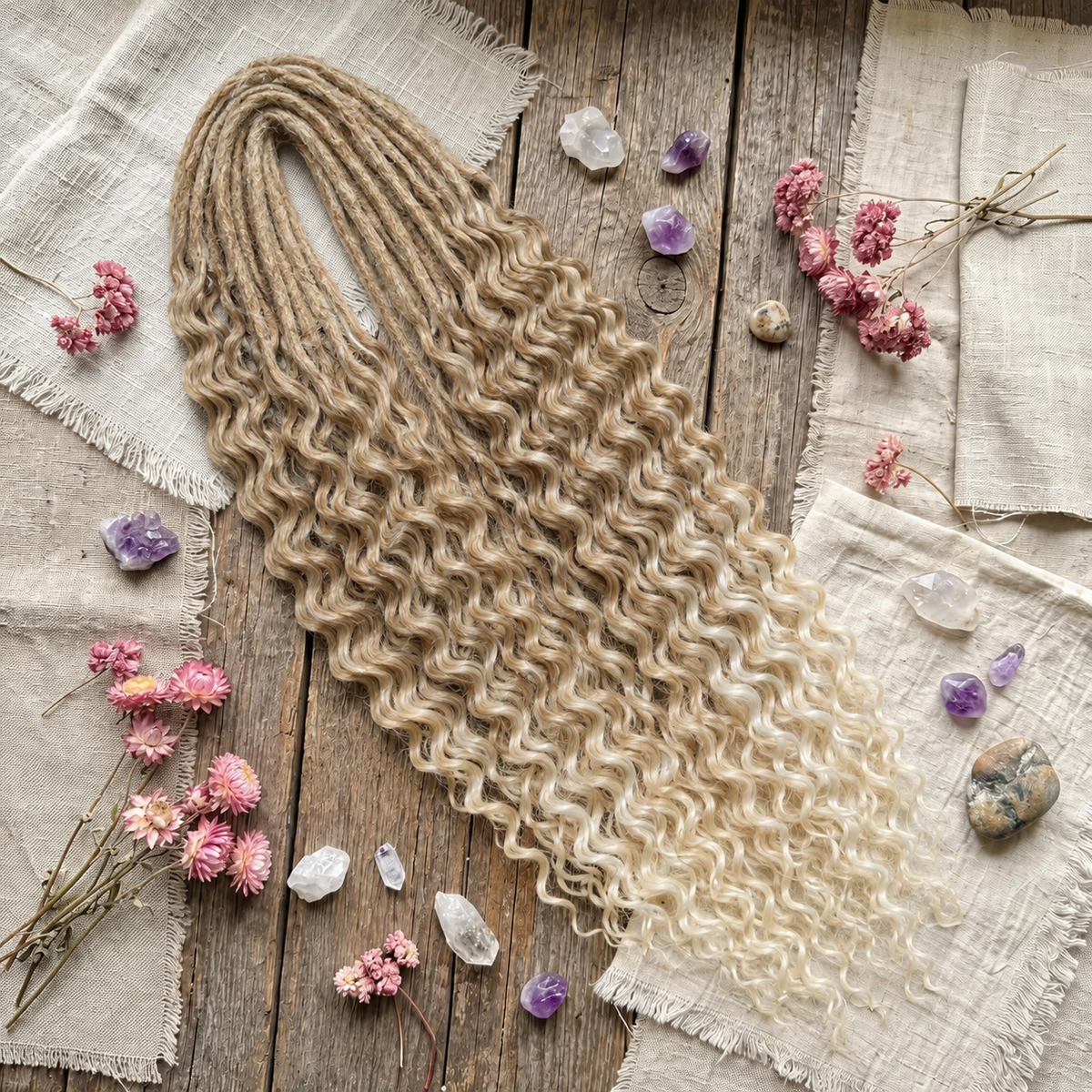 24' Curly Dreadlocks Synthetic Boho Braids Dreadlock Extensions（DE Dreads）