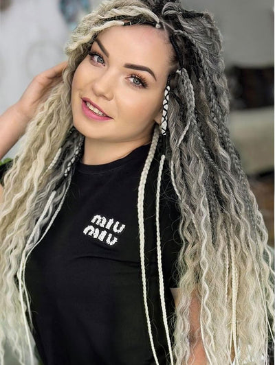 24" 3 In 1 Mixed Curly Dreadlock Extensions Sets