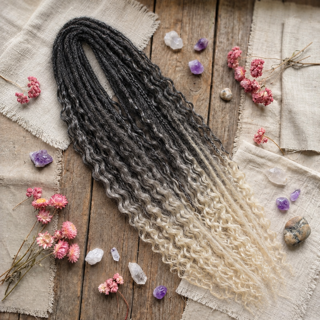 24' Curly Dreadlocks Synthetic Boho Braids Dreadlock Extensions（DE Dreads）