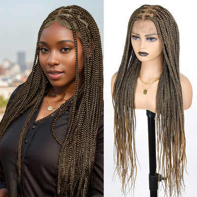 36" Square Based Full Lace Box Braided Wigs, Knotless Cornrow Braids Wig