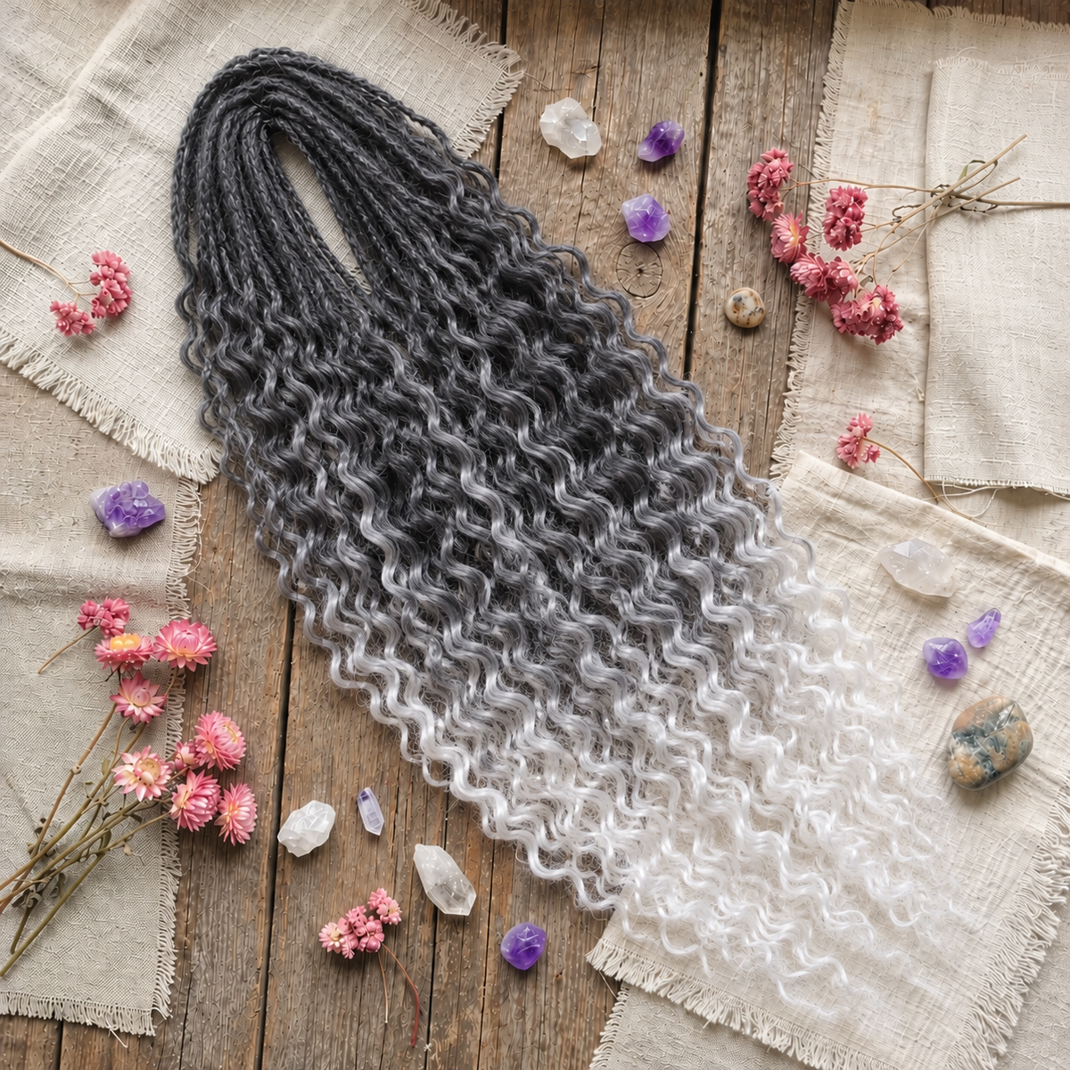 24' Curly Dreadlocks Synthetic Boho Braids Dreadlock Extensions（DE Dreads）