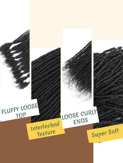 8-12 Inch Sister locs Human Hair, Handmade Interlock Locs Curly Tips Sister Locs Real Human Hair Microlocs Extensions, Permanent Dreadlock Extensions