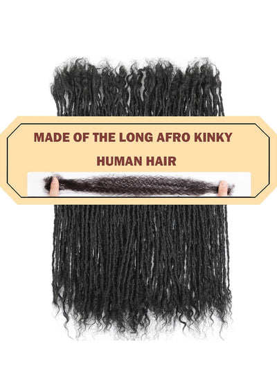 8-12 Inch Sister locs Human Hair, Handmade Interlock Locs Curly Tips Sister Locs Real Human Hair Microlocs Extensions, Permanent Dreadlock Extensions