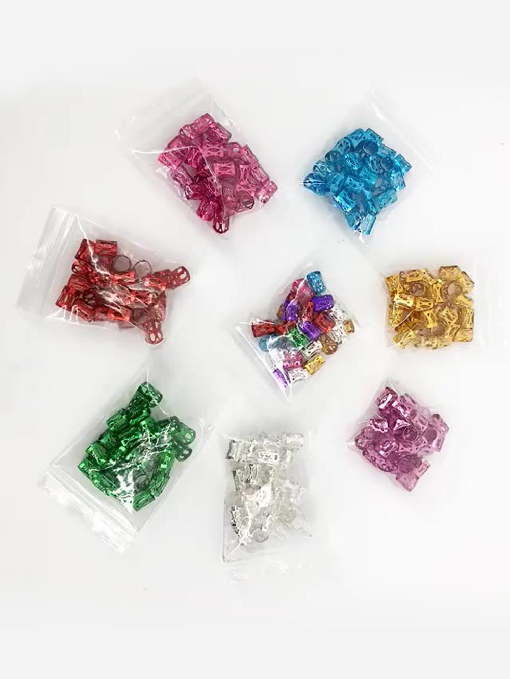 50pcs metal cuffs colorful cuff beads for hair extensions