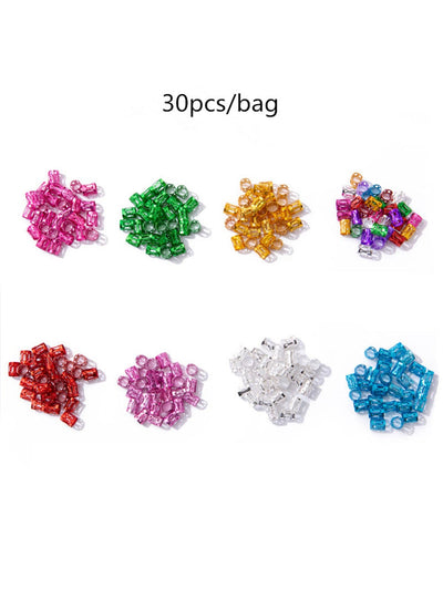 50pcs metal cuffs colorful cuff beads for hair extensions