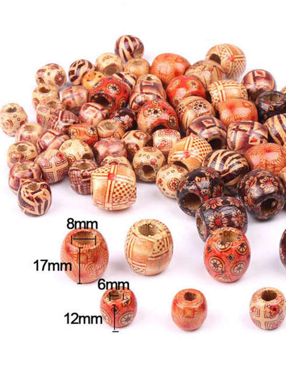 30--100 pcs wooden beads , accessories for dreadlocks