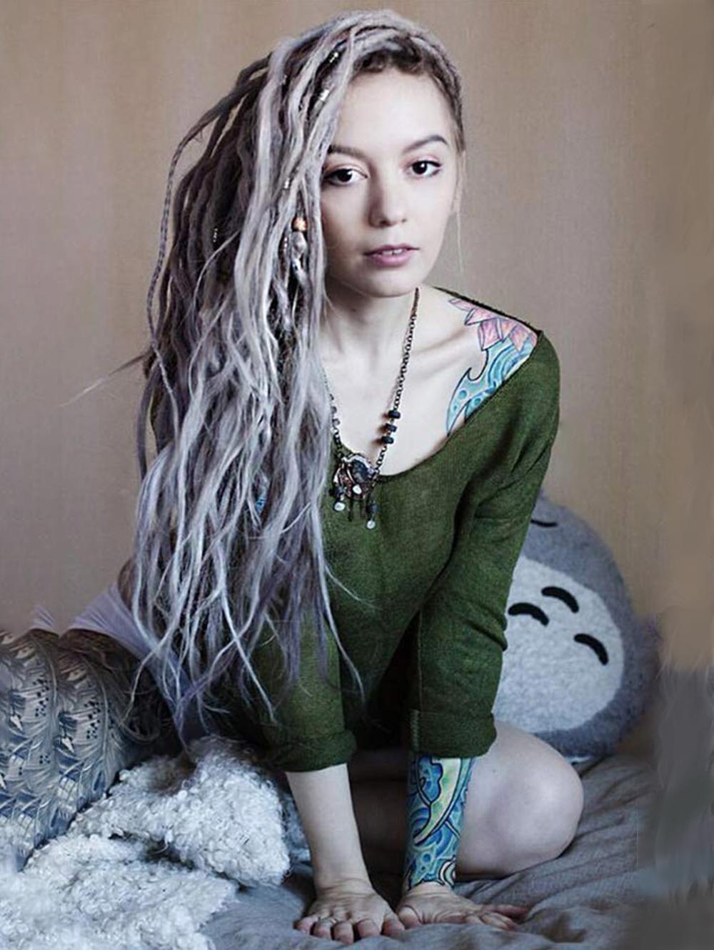 24" Thick 1cm Synthetic Dreadlock Extensions