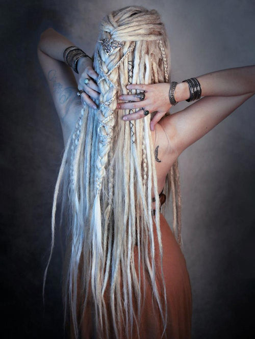 Platinum Blonde Thin 0.6cm Dreadlock Extensions