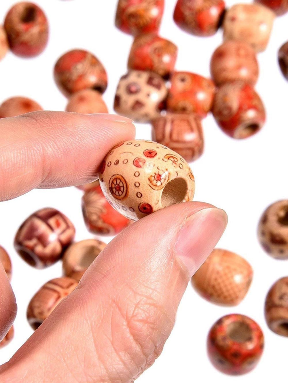 30--100 pcs wooden beads , accessories for dreadlocks