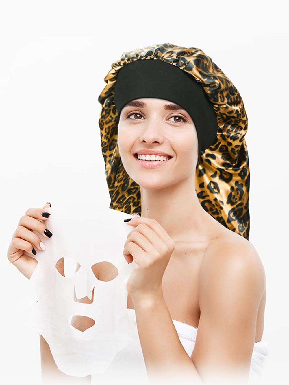4 pcs Satin Sleep Cap for Long Hair and Dreadlock, Sleeping Bonnet for Women