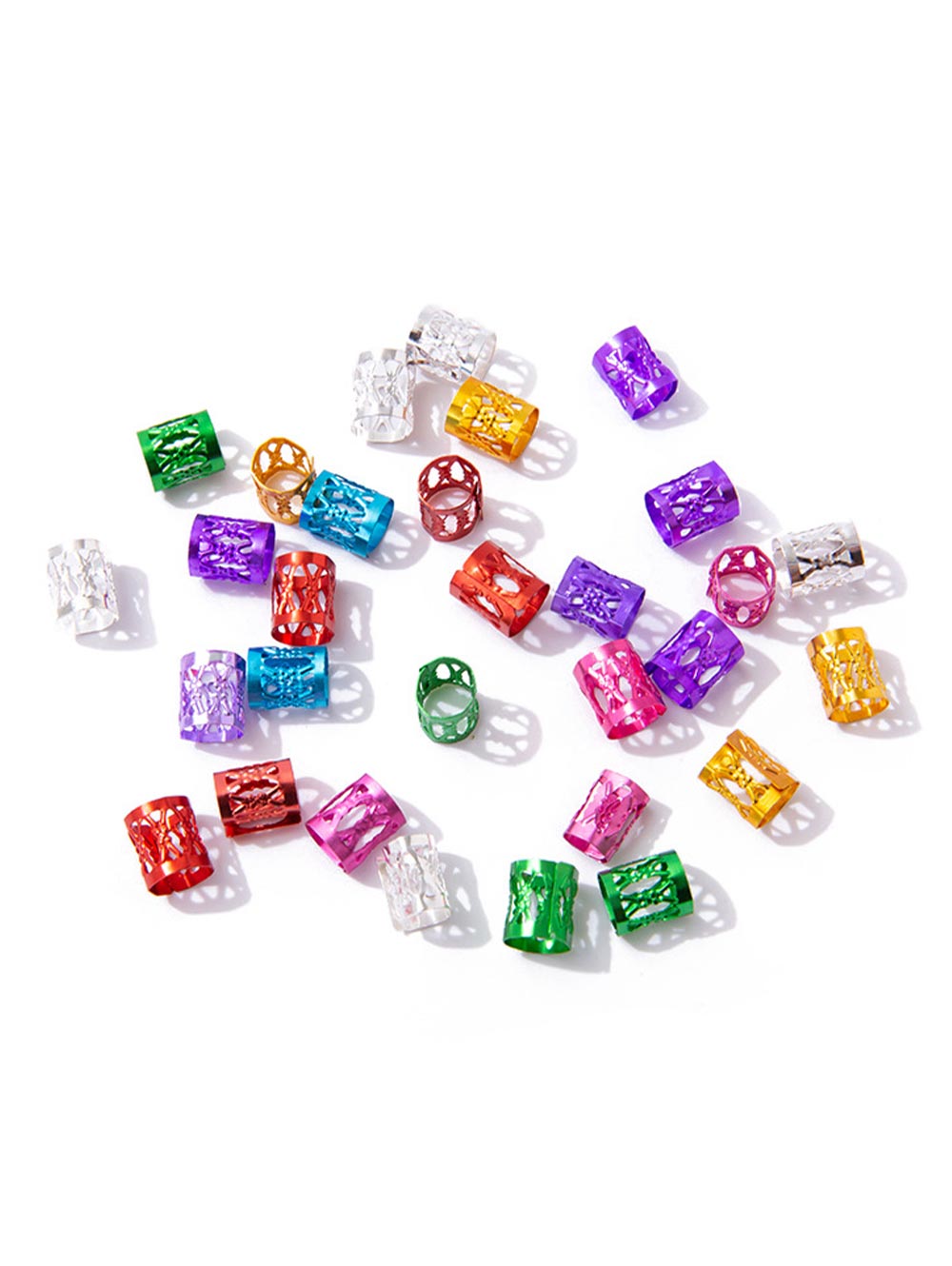 50pcs metal cuffs colorful cuff beads for hair extensions