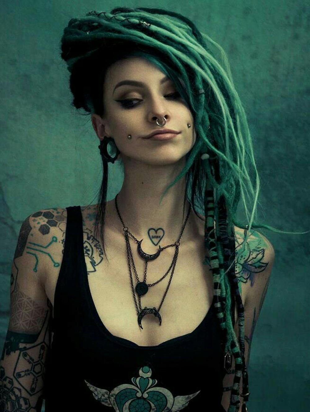 Hunter Green Dreadlocks Extensions of Synthetic Hair Hip Hop Style For Women and Man