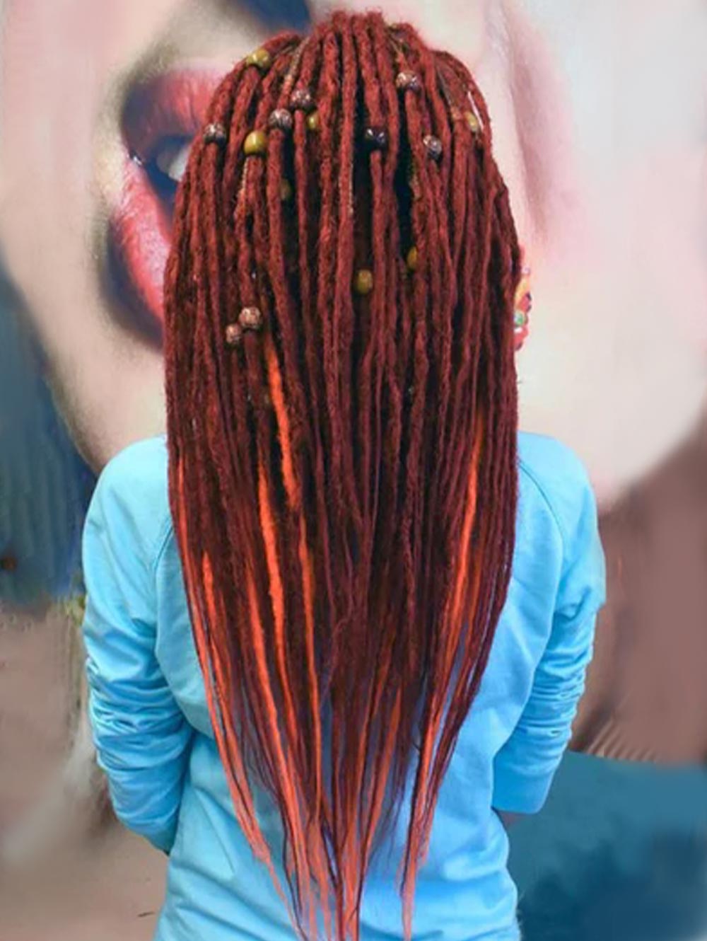 Copper Red Synthetic Dreadlocks Extension