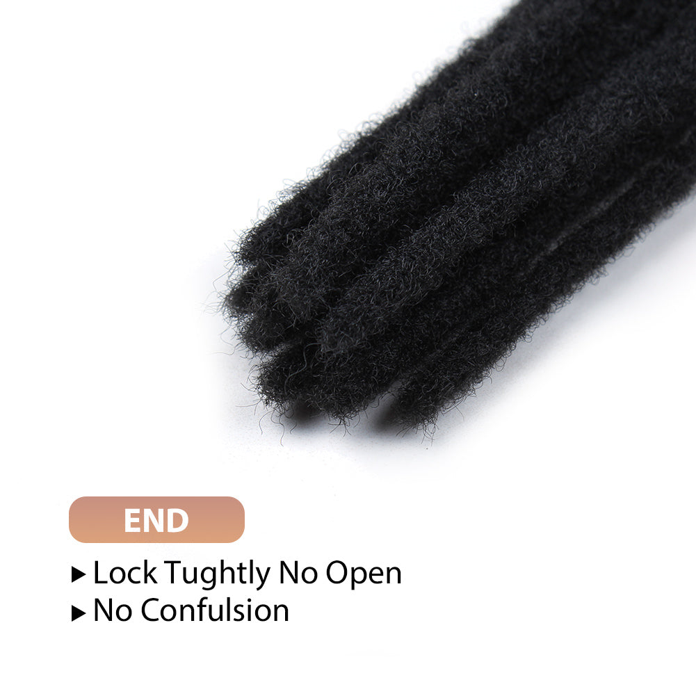 Natural Black Handmade Loc Extensions 0.6cm Permanent Dreadlock Extensions