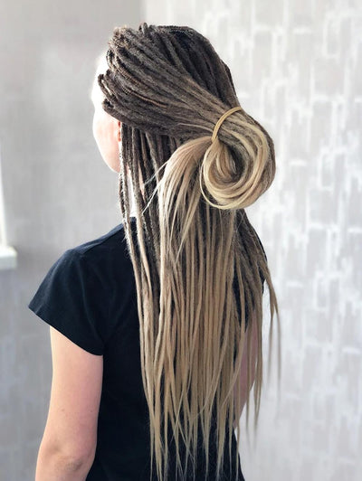 Deep Gray to Blonde Synthetic Dreadlocks Extension