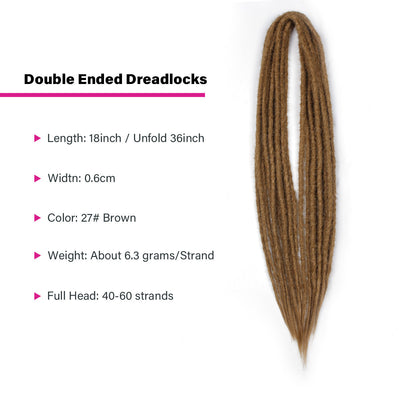 Wholesale only---18" Double Ended Handmade Dreadlock Extensions